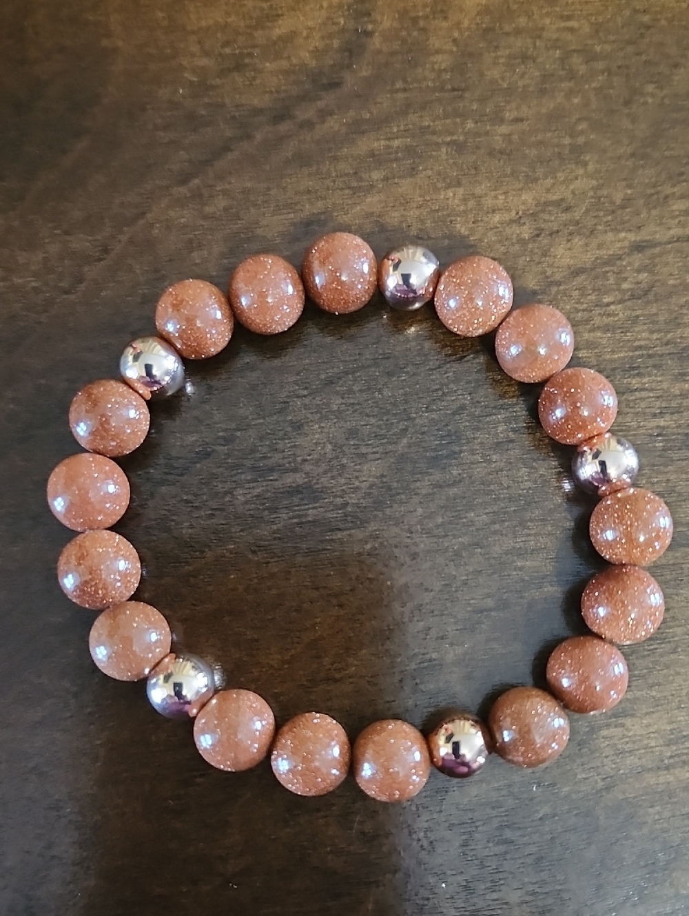 Handmade Natural Gold Sandstone Beaded Bracelet
